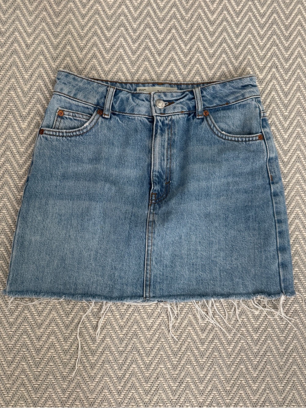 Topshop Light Blue Denim High-Rise Mini Skirt size 4